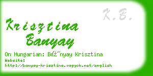 krisztina banyay business card